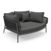 DAYBED 2ΘΕΣΙΟ ΣΕΙΡΑ CAMELLIA HM6217.01 ΣΚΟΥΡΟ ΓΚΡΙ ΑΛΟΥΜΙΝΙΟ-P.E.ΣΧΟΙΝΙ-OLEFIN 164x144x70Υεκ.