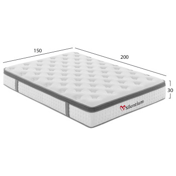 ΣΤΡΩΜΑ ΔΙΠΛΟ SILENTIUM HM749.05 POCKET SPRINGS--ΛΕΥΚΟ 150x200x30Υεκ.