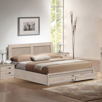 ΚΡΕΒΑΤΙ ΔΙΠΛΟ ΜΕ ΣΥΡΤΑΡΙΑ & ΣΤΡΩΜΑ CAPRI HM21169 ΜΕΛΑΜΙΝΗ SONAMA--ΓΙΑ 150x200εκ