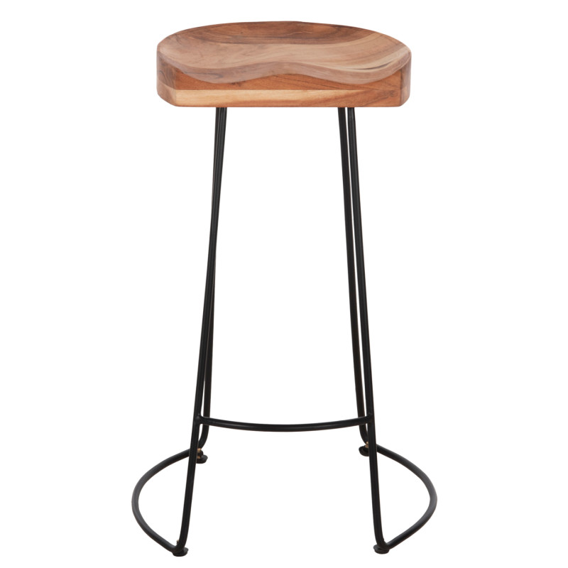 ΣΚΑΜΠΟ BAR ELEANOR HM8363.11 ΜΑΣΙΦ ΞΥΛΟ ΑΚΑΚΙΑΣ-ΜΕΤΑΛΛΟ 50x43x78Υεκ.
