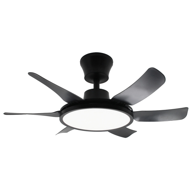 Ανεμιστήρας οροφής με 6 πτερύγια Φ76Χ27 εκ. 60 Watt με φωτισμό LED και controller Μαύρο - KESKOR 653370