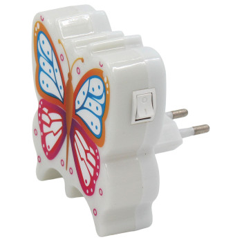Φωτάκι νυκτός LED 1 Watt 7,5Χ8Χ2,5. Πεταλούδα Φούξια Πορτοκαλί - KESKOR 14915-2